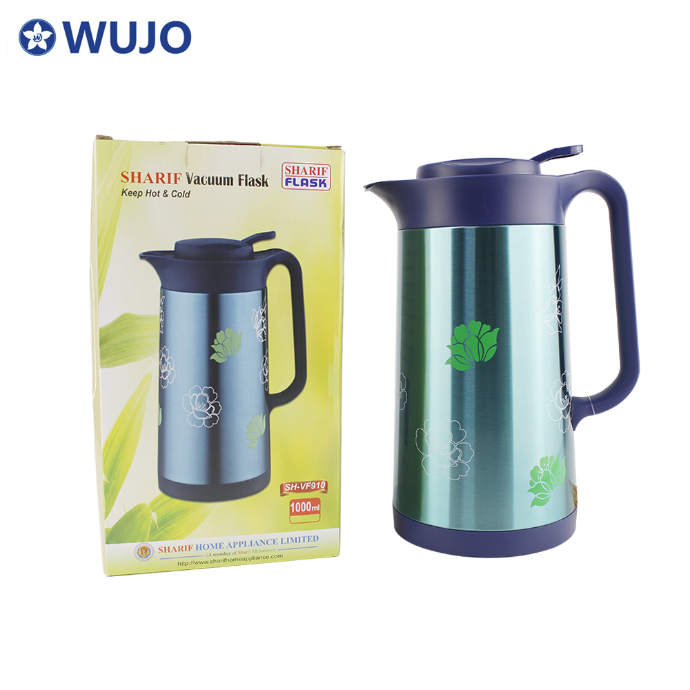 आधुनिक ब्लू रखें गर्म पानी चाय वैक्यूम ग्लास लाइनर के साथ अरबी कॉफी पॉट इन्सुलेट किया